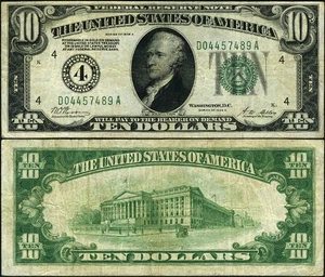 FR. 2001 D $10 1928-A Federal Reserve Note Cleveland D-A Block VF - Picture 1 of 3