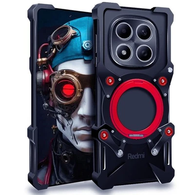 Металлический алюминиевый безободковый чехол-бампер с подставкой для Xiaomi Redmi Note 15 14 13 Pro+ Pro - Изображение 1 из 4