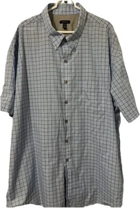 Van Heusen Button Down Blue Check Dress Shirt Men’s 4XLT Big & Tall Pocket - Picture 1 of 6