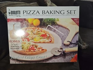Bialetti Pizza Stone 14 1/4" With Bialetti Pizza Stone, Serving Rack and Cutter  - Picture 1 of 9