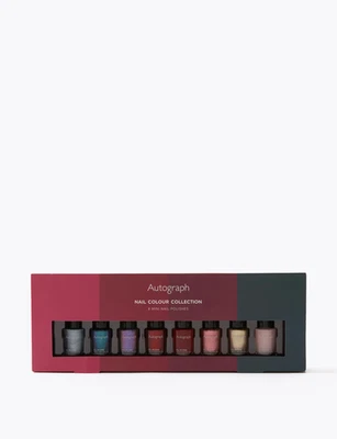 M&S Autograph 8 Mini Nail Polishes Gift Set | Argan Oil & Vitamin E | 8x5ml