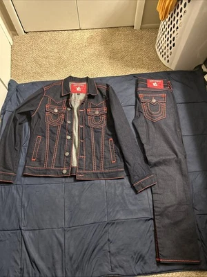 True Religion Set for Sale Men's Jacket Size L Jeans Size 32 - Image 1 of 4