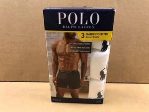 Polo Ralph Lauren Boxer Brief Mens Small Underwear 3-Pack White Classic Fit - Picture 1 of 1