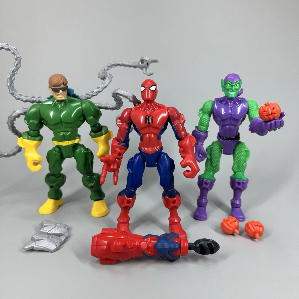 Figuras de acción Marvel Super Hero Mashers Spider-Man Doc Ock y Duende Verde 6" Foto 1 de 4