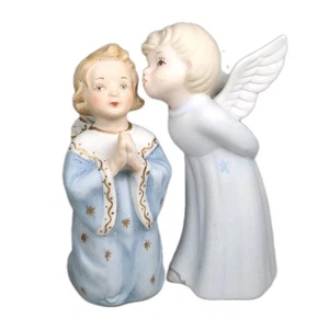 Vintage kniender betender Engel Figur mit Lefton küssender Engel neuwertig  - Bild 1 von 11
