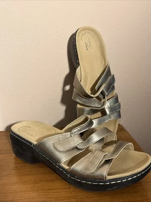 Collection By Clarks Merliah Karli Sandals  Gold Metallic Women’s Sz 10 Wide - Image 1 of 4