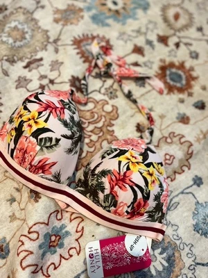 NWT Hula Honey Floral Push-up Swimsuit Bikini SZ L - Image 1 of 3