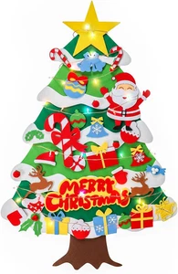 3.5FT DIY Felt Christmas Tree Set Detachable Ornaments Kids Wall Hanging G ift - Picture 1 of 8