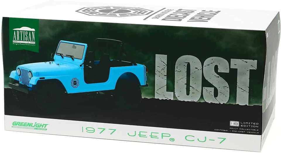 LOST Serie TV Modello 1977 JEEP CJ-7 Dharma 1:18 DieCast Artisan Collection - Immagine 1 di 4