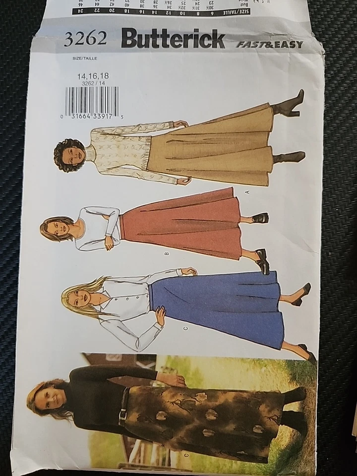 Butterick Boho Peasant Style SKIRT  Festival Pattern A-Line Flare Semi Flare Y2K - Image 1 of 4