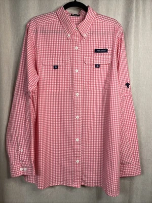 Camisa de pesca Simply Southern para mujer X-grande con botones ventilados a cuadros guinga rosa Foto 1 de 4