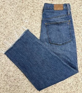 Madewell Jeans Slim Wide Leg Crop Medium Wash Blau Indigo Denim Raw Hem Gr. 30 - Bild 1 von 6