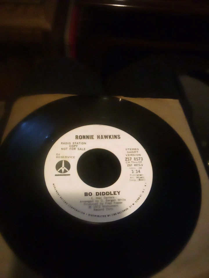 Ronnie Hawkins ROCK-A-BILLY45(MONUMENT8573) Bo Diddley (stereo) (mono) EX  PROMO - Image 1 of 4