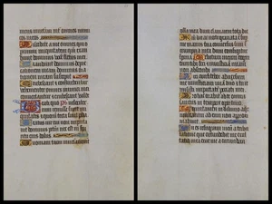 Illuminierte Handschrift auf Pergament Blatt aus einem Stundenbuch um 1500 (049) - Bild 1 von 3