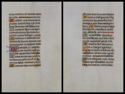 Light Up Handwriting on Parchment Sheet to A Stundenbuch Um 1500 (049) - Image 1 of 3