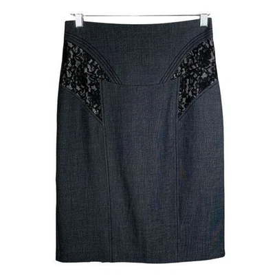 XOXO Black Pleated Lace Trim Pencil Skirt Size 9/10 Work Career - Image 1 of 4