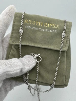 Collar de plata esterlina Judith Ripka clásico retirado con cable bolsa de 36" Foto 1 de 4