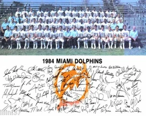 1984 MIAMI DOLPHINS SUPER BOWL XIX FOOTBALL 8X10 TEAM PHOTO - Picture 1 of 1