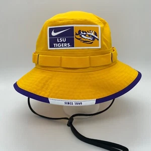 Nike Unisex Adult Dri-Fit LSU Tigers Bonnie Bucket Hat Yellow Purple Size M - Picture 1 of 7