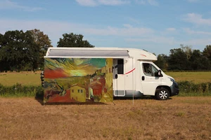 Wohnmobilbanner Kunststil van Gogh Nightcafe Häuser Landschaft - Bild 1 von 27