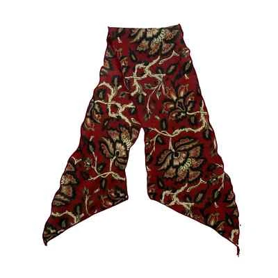 Pañuelo para el cuello Ascot vintage de los años 70 con bufanda floral rojo oscuro Foto 1 de 4