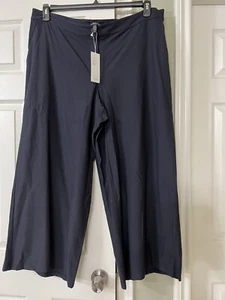18W $ 258 NEU EILEEN FISHER TINTE WASCHBAR STRETCH KREPP WEITE KNÖCHEL HOSE MIT TASCHEN - Bild 1 von 11