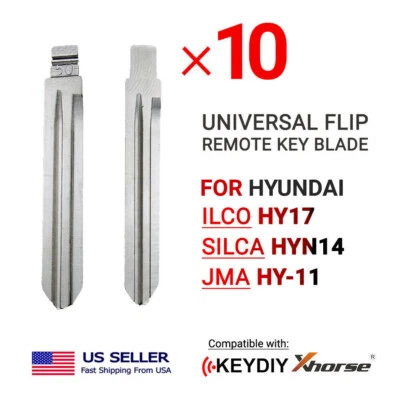 10x Nueva hoja de llave remota abatible universal sin cortar para Hyundai HY17 HYN14 HY-11 Foto 1 de 3