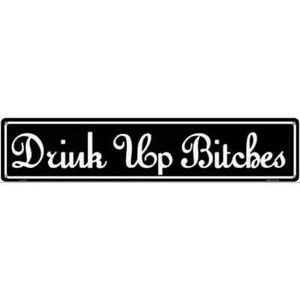 Letrero de calle de metal para beber perras de 3"x12" placa puerta del hogar garaje decoración de pared - Imagen 1 de 1