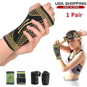 Copper Wrist Hand Brace Support Splint Carpal Tunnel Sprain Arthritis Sports - Picture 1 of 28