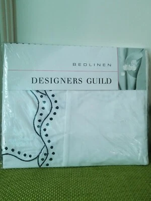 Designers Guild European Sham New White /Allegri Black 100% cotton retail$120 - Image 1 of 4