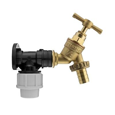 Mdpe Compression Back/wall Plate For 25mm Mdpe Water Pipe With Brass Bib Tap • 12.69£