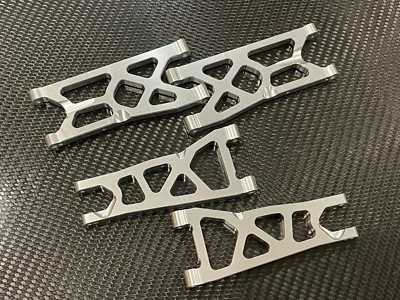 Aluminum Front & Rear Suspension A Arms for Arrma Big Rock 3S BLX MEGA Silve - Image 1 of 3