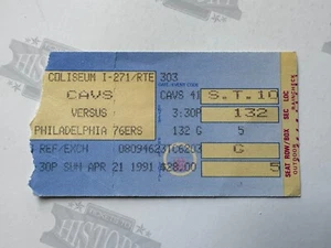 1991 Philadelphia 76ers at Cleveland Cavaliers Ticket 4/21/91 Charles Barkley - Picture 1 of 2