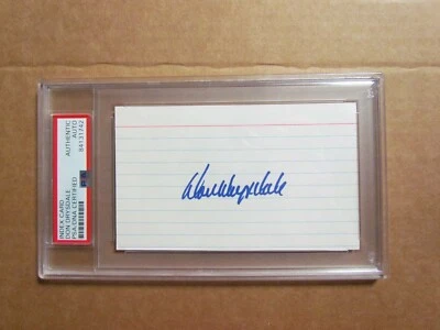 Don Drysdale Signed Index Card PSA Certified Encapsulated  - Image 1 of 4