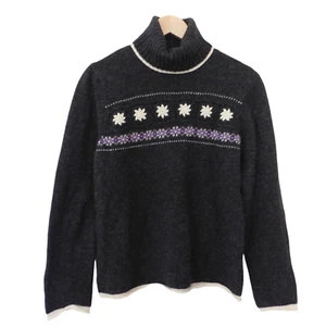 Vintage Womens Sweater Wool Sarah Spencer Turtleneck Crochet Size Medium - Picture 1 of 5