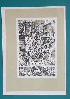 Diseño de calendario de signos del zodiaco SAGITARIOUS para escena de invierno de diciembre - impresión 1951 Foto 1 de 2