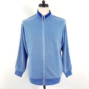 Carlo Colucci Strickjacke Herren Gr. 46 Blau Gestreift Baumwolle Grobstrick - Bild 1 von 7