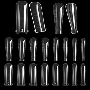 Nail Dual Forms for Poly Nail Gel, 72PCS, Square Coffin Shape, Clear Molds, Full - Picture 1 of 12