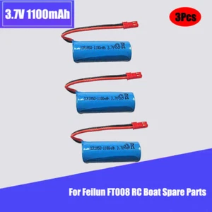 3Pcs 3.7V 1100mAh 18500 15C Li-po Battery for Feilun FT008 RC Boat Spare Parts - Picture 1 of 2