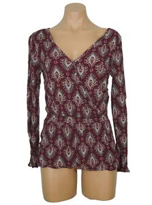 BAND OF GYPSIES Blouse XS Womens Juniors V-Neck Cross Front - Picture 1 of 6