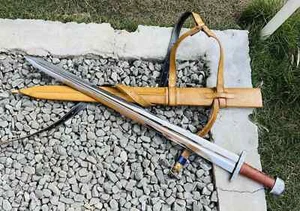 Hand Forged Carbon Steel Viking Sword Sharp Blade Medieval Sword Battle Ready - Picture 1 of 6