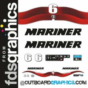 Kit de calcomanías/pegatinas fueraborda Mariner 6 hp 4 tiempos - Imagen 1 de 1