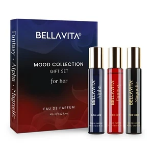 BELLAVITA Mood Collection ALPHA Perfume for Her Luxury Woman Gift Set 3x15ML - Picture 1 of 7