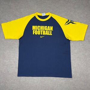Michigan Wolverines Shirt Adults Large Blue Short Sleeve Lightweight Team Nike
