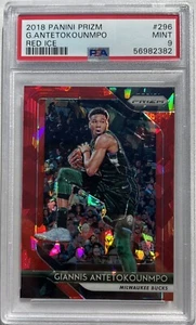 Giannis Antetokounmpo 2018 Panini Prizm Red Ice #296 PSA 9 - Picture 1 of 2