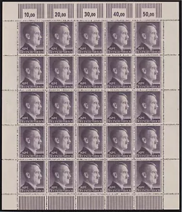 Deutsches Reich Mi.Nr. 800 B kpl. Bogen postfrisch ** 1942 (Mi. 125,-€) - Bild 1 von 1