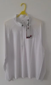 Fila Tennis Essentials White Zip Tee Shirt, Large, BNWT - Picture 1 of 5