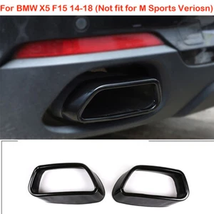 Black Steel Tail Exhaust Pipe Tips Modified Muffler Cover For BMW X5 F15 2014-18 - Picture 1 of 10
