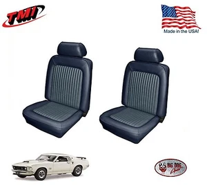 Dark Blue Front Bucket Seat Upholstery for 1969 Mustang, Made in the USA, TMI - Bild 1 von 4