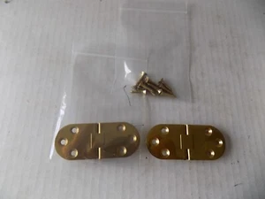 SMALL DROP LEAF BUTTLER TRAY SOLID BRASS HINGE NOS PAIR - Picture 1 of 3